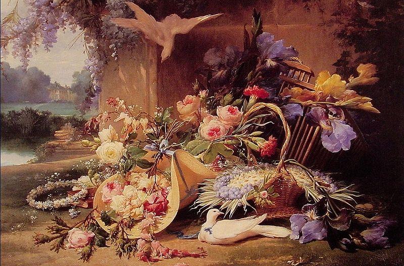 Eugene Bidau Still Life with Flowers Spain oil painting art